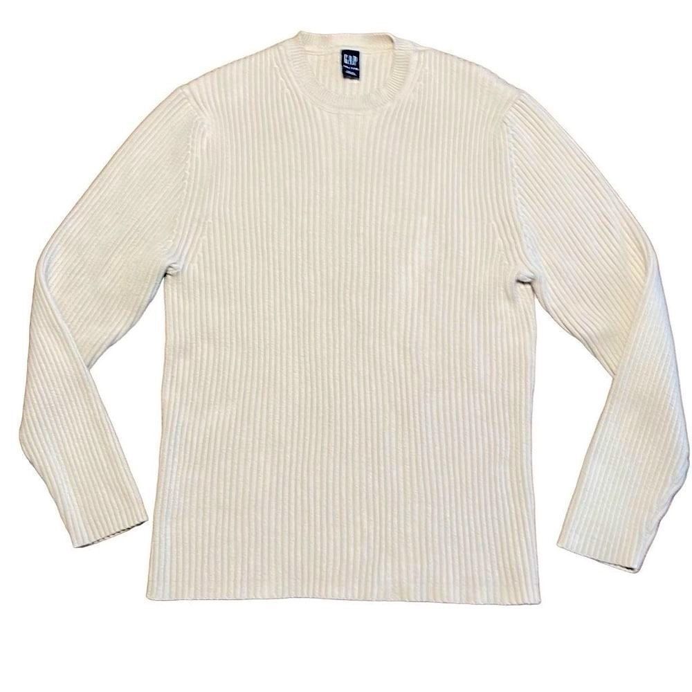 GAP neutral cream soft pullover rib knit crew neck sweater XXL